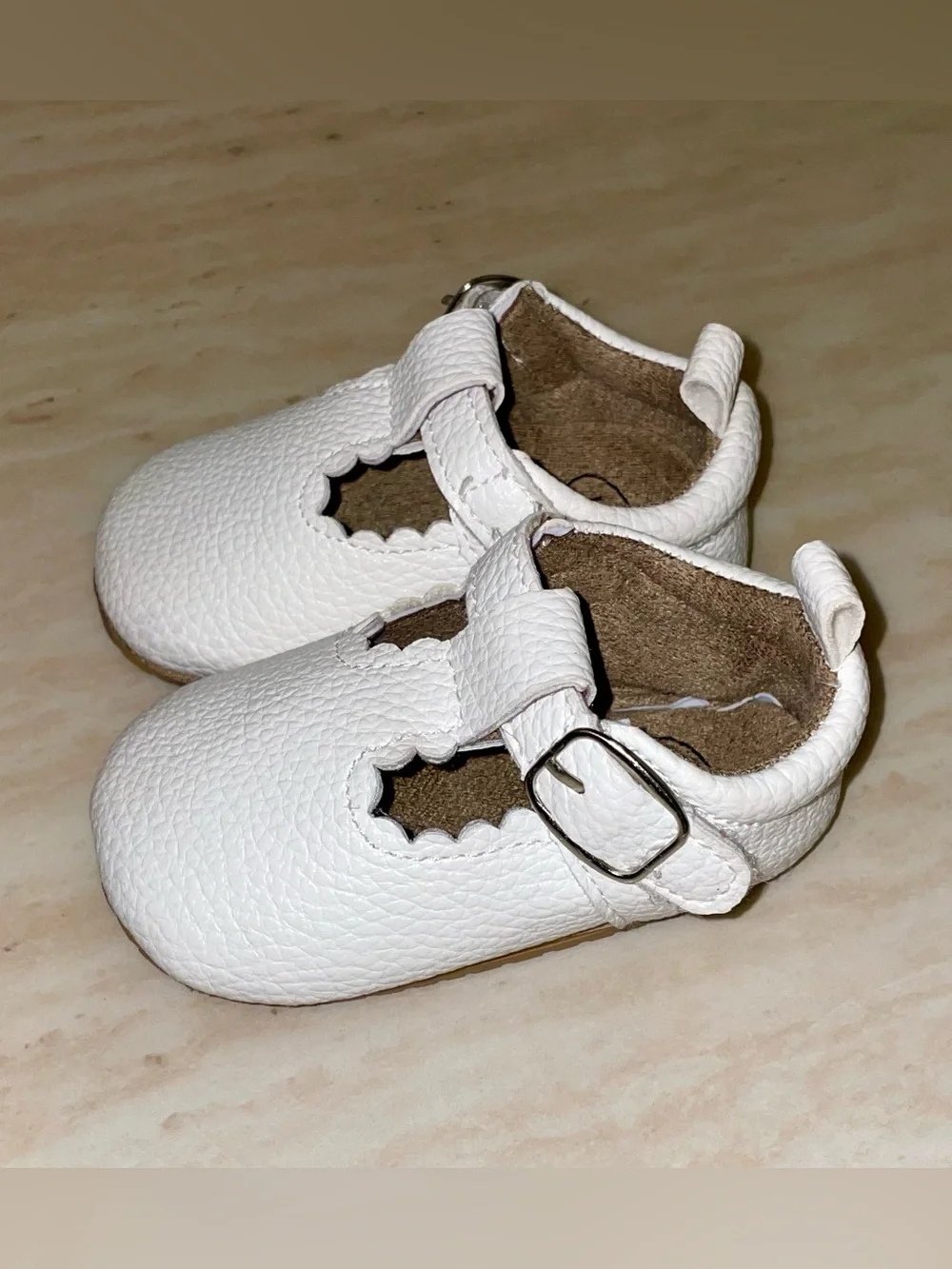 White Mary Jane Baby Shoes with Buckle